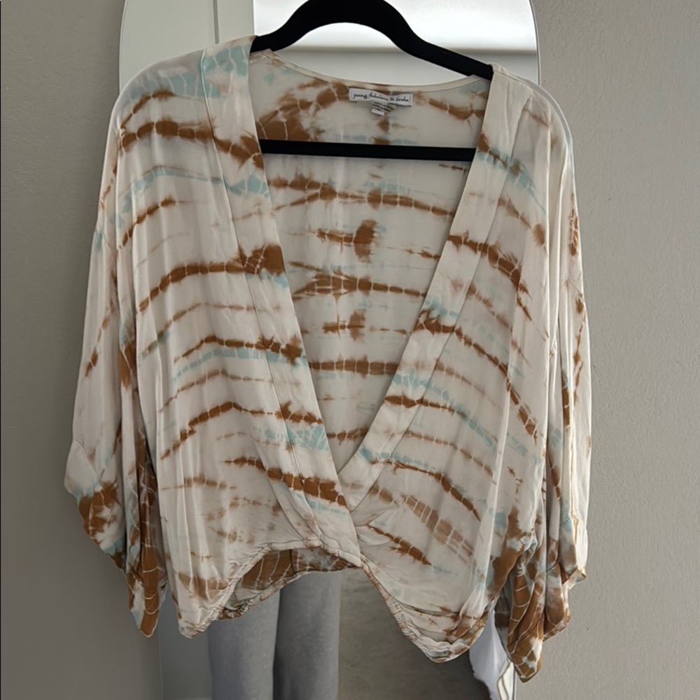 Young Fabulous & Broke Tie-Dye Top - Brown and Blue